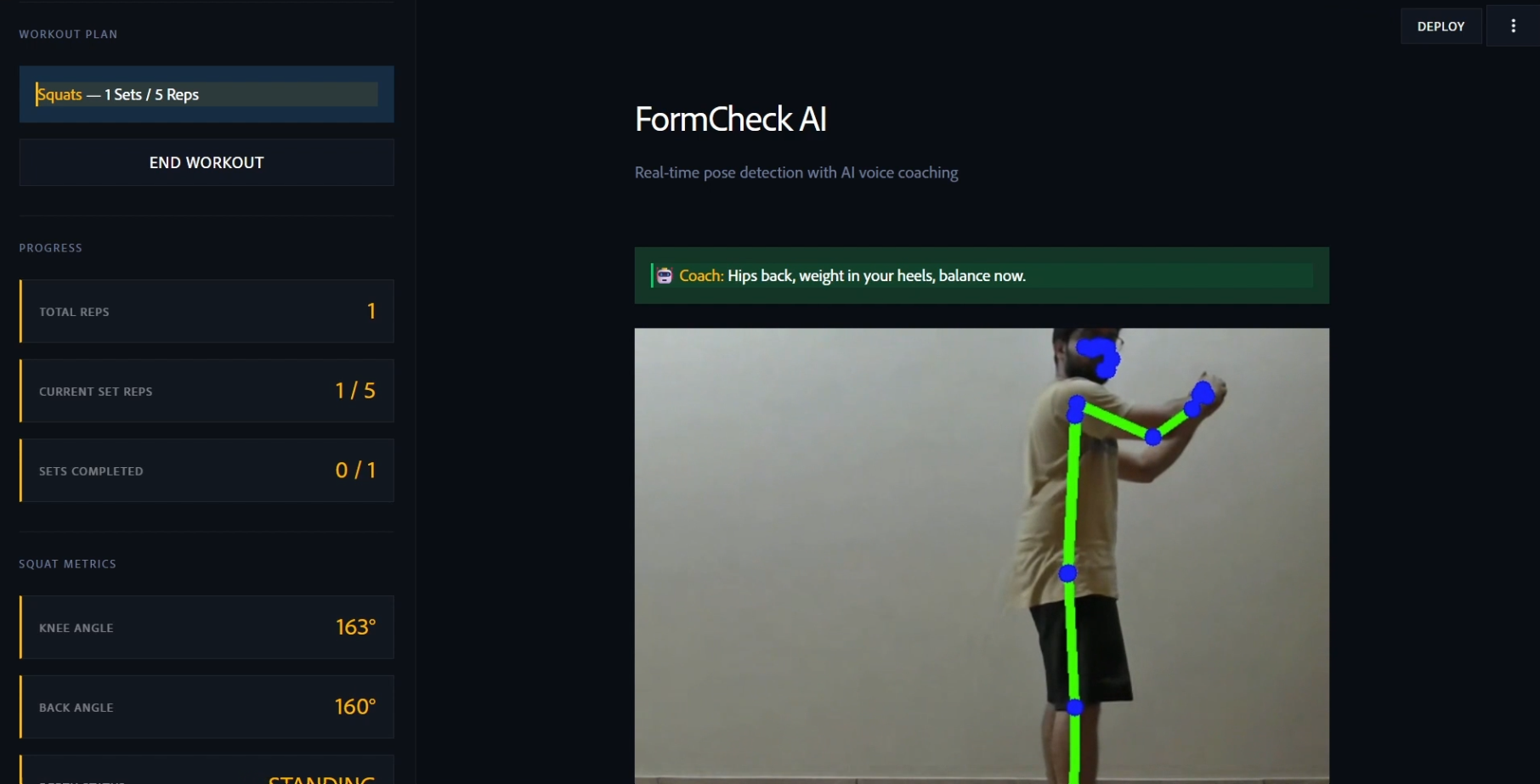 Biceps curl tracking